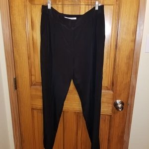 Diane Von Furstenberg Black Silk Pants Size 12